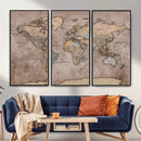 Grunge World Map Canvas Wall Art - Vintage Aged World Map by MyGreatCanvas | Canvas Wall Art Prints | Photo Prints & Wall Decor