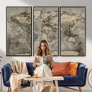 World Map Canvas Print – Detailed Map of the World Wall Art