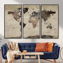 World Map Canvas Print – Detailed Map of the World Adventure