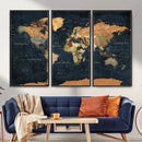 Vintage World Map Canvas Wall Art – Detailed Map with by MyGreatCanvas | Canvas Wall Art Prints | Photo Prints & Wall Decor