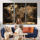 World Map Canvas Print, Modern Decorative Framed Map Artwork