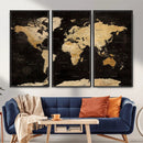 Extra Large World Map Canvas Print – Detailed Map Classic by MyGreatCanvas | Canvas Wall Art Prints | Photo Prints & Wall Decor