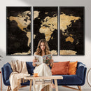 Extra Large World Map Canvas Print – Detailed Map Classic