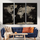 Detailed World Map Wall Art Print - Large Framed World Map