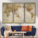 World Map Canvas Print – Detailed Map of the World Wall Art by MyGreatCanvas | Canvas Wall Art Prints | Photo Prints & Wall Decor