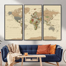 Extra Large World Map Canvas Print – Detailed Map of the by MyGreatCanvas | Canvas Wall Art Prints | Photo Prints & Wall Decor