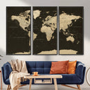 World Map Canvas Print – Framed World Map Wall Art for