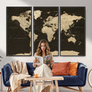 World Map Canvas Print – Framed World Map Wall Art for