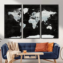 World Map Canvas Print – Framed Push Pin Wall Art, Color by MyGreatCanvas | Canvas Wall Art Prints | Photo Prints & Wall Decor