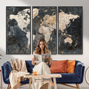 World Map Canvas Print – Detailed Map of the World Wall Art