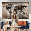 Black and White World Map Canvas Print – Framed Wall Art for