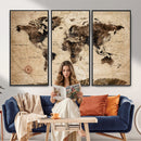 World Map Wall Art Canvas Print