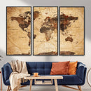 Modern Red and Gray World Map Canvas Print – Framed Wall Art by MyGreatCanvas | Canvas Wall Art Prints | Photo Prints & Wall Decor