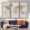 Detailed World Map Wall Art Canvas Print for Home and Office Decor by MyGreatCanvas | Canvas Wall Art Prints | Photo Prints & Wall Decor
