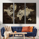 Blue World Map Canvas Wall Art – Framed Modern Travel Map by MyGreatCanvas | Canvas Wall Art Prints | Photo Prints & Wall Decor