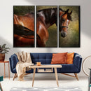 Majestic Brown Horse Wall Art Canvas Print – Framed