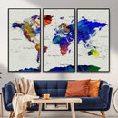 Vintage World Map Canvas Wall Art – Framed Travel Map with by MyGreatCanvas | Canvas Wall Art Prints | Photo Prints & Wall Decor