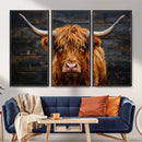 Highland Cow Wall Art Canvas Print, Rustic Farm Animal by MyGreatCanvas | Canvas Wall Art Prints | Photo Prints & Wall Decor
