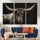 Vintage Texas Longhorn Bull Wall Art Canvas Print, Cow by MyGreatCanvas | Canvas Wall Art Prints | Photo Prints & Wall Decor