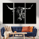 Black Bull Wall Art Canvas Print, Dark Longhorn Portrait by MyGreatCanvas | Canvas Wall Art Prints | Photo Prints & Wall Decor