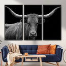 Texas Longhorn Bull Wall Art Canvas Print, Cow Portrait Wall by MyGreatCanvas | Canvas Wall Art Prints | Photo Prints & Wall Decor