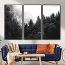 Black White Forest Wall Art Canvas Print, Misty Pine Tree by MyGreatCanvas | Canvas Wall Art Prints | Photo Prints & Wall Decor