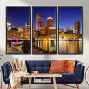 Boston Wall Art Canvas Print, Boston City Downtown Night by MyGreatCanvas | Canvas Wall Art Prints | Photo Prints & Wall Decor