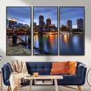 Boston Wall Art Canvas Print, Boston City Downtown Night by MyGreatCanvas | Canvas Wall Art Prints | Photo Prints & Wall Decor