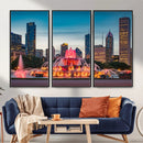 Chicago Wall Art Canvas Print - Chicago City Downtown Night by MyGreatCanvas | Canvas Wall Art Prints | Photo Prints & Wall Decor