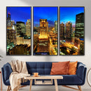 Chicago Wall Art Canvas Print - Chicago City Downtown Night by MyGreatCanvas | Canvas Wall Art Prints | Photo Prints & Wall Decor