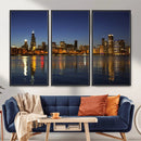 Chicago Wall Art Canvas Print - Chicago City Downtown Night by MyGreatCanvas | Canvas Wall Art Prints | Photo Prints & Wall Decor