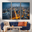 Chicago Wall Art Canvas Print - Chicago City Downtown Night by MyGreatCanvas | Canvas Wall Art Prints | Photo Prints & Wall Decor