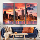 Chicago Wall Art Canvas Print - Chicago City Downtown Night by MyGreatCanvas | Canvas Wall Art Prints | Photo Prints & Wall Decor