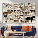 Farmhouse Animals Horse Longhorn Cow Wall Art Canvas Print - by MyGreatCanvas | Canvas Wall Art Prints | Photo Prints & Wall Decor