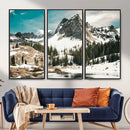 Snowy Mountain Wall Art Canvas Print, Alpine Pine Forest by MyGreatCanvas | Canvas Wall Art Prints | Photo Prints & Wall Decor