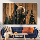 Rustic Bear Wall Art Canvas Print – Woodland Wildlife by MyGreatCanvas | Canvas Wall Art Prints | Photo Prints & Wall Decor