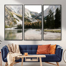 Lake Braies Alpine Landscape Wall Art Canvas Print, by MyGreatCanvas | Canvas Wall Art Prints | Photo Prints & Wall Decor