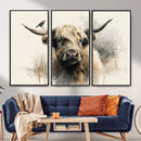 Abstract Highland Cow Wall Art Canvas Print, Rustic Farm by MyGreatCanvas | Canvas Wall Art Prints | Photo Prints & Wall Decor
