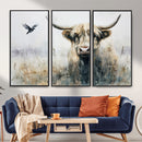 Abstract Highland Cow Animal Wall Art Canvas Print by MyGreatCanvas | Canvas Wall Art Prints | Photo Prints & Wall Decor