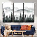 Misty Pine Forest Mountain Landscape Wall Art Canvas Print by MyGreatCanvas | Canvas Wall Art Prints | Photo Prints & Wall Decor