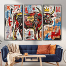 Texas Bull Wall Art Canvas Print, Abstract Graffiti Bull by MyGreatCanvas | Canvas Wall Art Prints | Photo Prints & Wall Decor