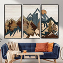 Wood Style Mountain Wall Art Canvas Print, Layered Wood by MyGreatCanvas | Canvas Wall Art Prints | Photo Prints & Wall Decor