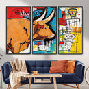 Basquiat Style Bull Graffiti Wall Art Canvas Print, Street by MyGreatCanvas | Canvas Wall Art Prints | Photo Prints & Wall Decor
