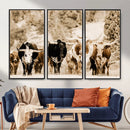 Western Longhorn Herd Wall Art Canvas Print, Sepia Texas by MyGreatCanvas | Canvas Wall Art Prints | Photo Prints & Wall Decor