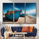 Coastal Fishing Boats Wall Art Canvas Print, Sunset Beach by MyGreatCanvas | Canvas Wall Art Prints | Photo Prints & Wall Decor