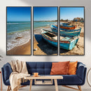 Coastal Fishing Boats Wall Art Canvas Print, Sunset Beach by MyGreatCanvas | Canvas Wall Art Prints | Photo Prints & Wall Decor