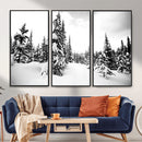 Black and White Snowy Pine Forest Wall Art Canvas Print, by MyGreatCanvas | Canvas Wall Art Prints | Photo Prints & Wall Decor