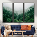 Misty Pine Forest Wall Art Canvas Print, Foggy Evergreen by MyGreatCanvas | Canvas Wall Art Prints | Photo Prints & Wall Decor