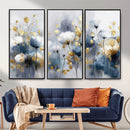 Large Abstract Flowers Wall Art Canvas Print – Gold and Blue by MyGreatCanvas | Canvas Wall Art Prints | Photo Prints & Wall Decor