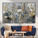 Abstract Floral Wall Art Canvas Print – Gold and Blue by MyGreatCanvas | Canvas Wall Art Prints | Photo Prints & Wall Decor